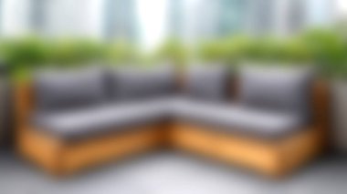 Yumuşak yastıklarla döşenmiş rahat ve tarz sahibi bu rahat, sakin şehir manzarası ve rahatlama için mükemmel bir yer..