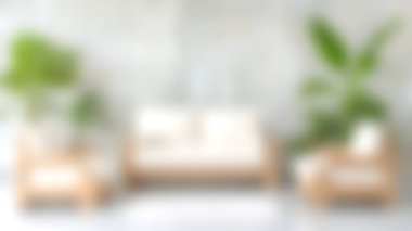 Bu resimde hafif mobilyalar ve bereketli ev bitkilerinin bulunduğu rahat bir oturma odası görülüyor. Huzurlu ortam rahatlığı ve rahatlığı teşvik eder, şık bir ev için mükemmeldir..