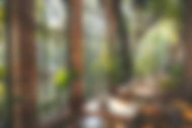 Bereketli yeşillik ve yumuşak doğal ışıkla dolu sakin bir bahçe alanı huzurlu bir ortam yaratıyor. Rahatlamak ve ilham vermek için mükemmel..