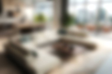 Bu resim, rahat mobilyalar ve şık dekorlarla dolu doğal ışıkla dolu modern bir oturma odasını gösteriyor. Davet edilen alan, çağdaş tasarım ögelerini vurgular.