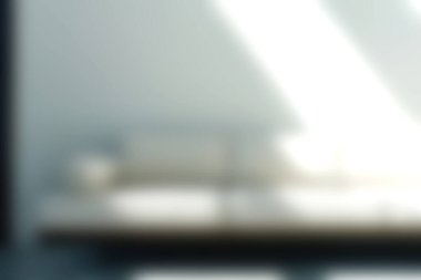 Parlak ve havadar, minimalist oturma odası rahat koltuklar, doğal ışık ve dinlenmek için rahatlatıcı bir atmosfer. Tasarım ilhamı için ideal.