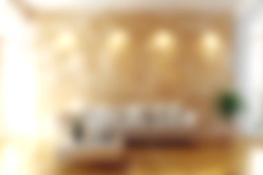 Rahat bir atmosfer için modern mobilya ve ahşap aksanlı doğal ışıkla dolu sıcak ve davetkar bir oturma odası, rahatlama ve rahatlama için mükemmel..