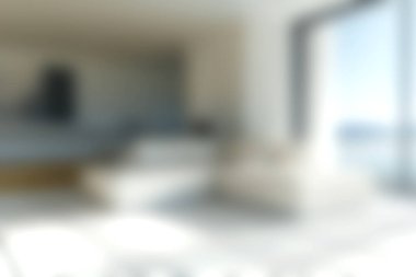 Parlak ve rahat, geniş pencereli, doğal ışığı davet eden, rahatlama ve şık bir yaşam için mükemmel bir oturma odası..