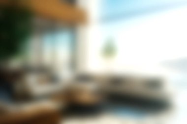 Modern mobilyaların ve çarpıcı okyanus manzaraları sunan, rahat ve davetkar bir atmosfer yaratan geniş pencereli lüks bir yaşam alanı..