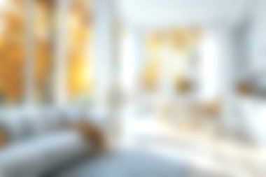 Güzel bir oturma odası geniş pencerelerden bol miktarda doğal ışık yansıtıyor, rahat mobilyalar ve ılık sonbahar renkleriyle. Ev ilhamı için mükemmel.