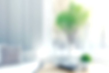 Parlak ve havadar modern iç mekan. Bir bitkiye yumuşak bir odak noktası. Rahatlamak ve ilham vermek için mükemmel sakin bir ortam yaratıyor..