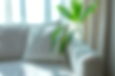 Yumuşak bir odak, sakin atmosferi aydınlatan doğal ışıkla iç mekan bitkisinin yer aldığı rahat bir oturma odası yakalar. Ev ilhamı için mükemmel.