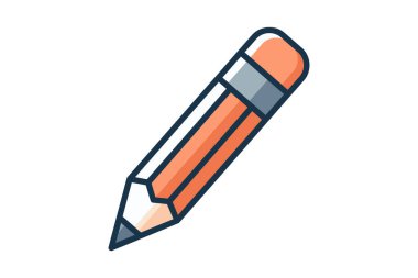 Öğrenme materyalleri, okul şablonları ve infografik tasarımlar için kalem ikonu çizimi.
