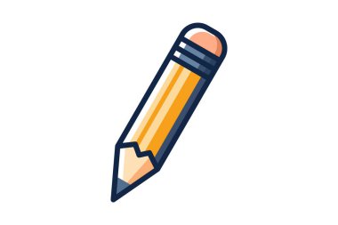 Düz stil renkli kalem vektör çizimi, eğitim temaları, öğrenme uygulamaları ve grafik tasarımları için uygun.