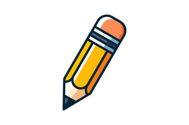 Keskin uçlu tahta bir kalemin vektör çizimi, kırtasiye tasarımları, eğitici çizimler ve logolar için uygun.