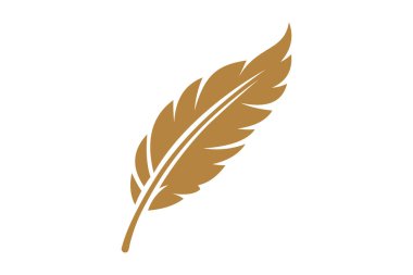 Zarif altın tüy vektör sanatı. Altın renginde izole edilmiş tüy tasarımı. Zarif tasarım temaları, kırtasiye malzemeleri veya düğün davetiyeleri için mükemmel..