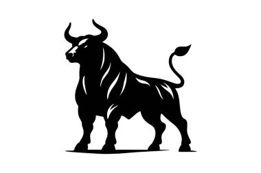 Bir Boğa 'nın Vektör İllüstrasyonu. Bull Maskot Logosu. Güçlü Hayvan Tasarımı.