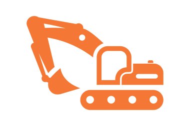 Ağır Görev Kazıcı Logosu, İnşaat Makinesi Sembolü.