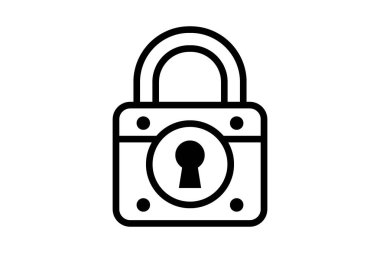 Simge Vektörünü Kilitle, Asma Kilit Simgesi İllüstrasyonunu Koru.