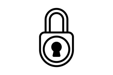 Asma kilit Güvenli Erişim Düz Tasarımı.