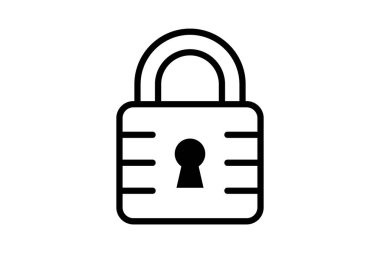 Asma kilit Güvenli Kilit Vektörü, Koruma Simgesi Tasarımı.