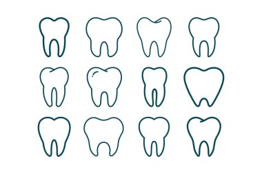 Diş Dişi Stoku Vektör Logosu Koleksiyonu.