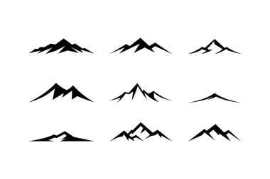 dağ silueti vektör simgesi koleksiyonu