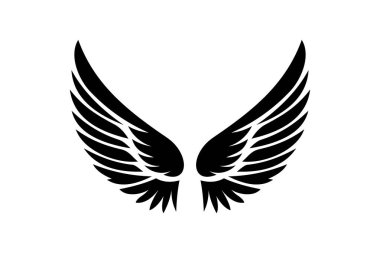 Dövme ya da Logo için Zarif Kanat Silüeti Simgesi Simgesi