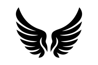 Kara Kanatların Simetrik Tasarımının Vektör İllüstrasyonu