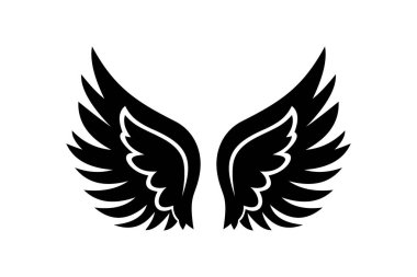 Düz Siyah Tüylü Kanat Simgesi