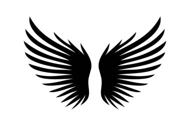 Güçlü Kanat Simgesi Silüeti Grafik Vektörü