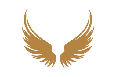 Altın kanat simgesinin vektör çizimi, dövmeler ve diğer grafik tasarımlar için uygun.