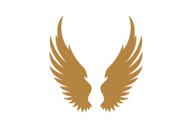 Altın melek kanatları ikonu düz vektör tasarımı, dövmeler ve diğer grafik tasarımlar için mükemmel.