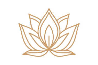 Lüks estetik nilüfer çiçeği ana hatları, spa, sağlık veya güzellik için mükemmel, vektör illüstrasyonu.