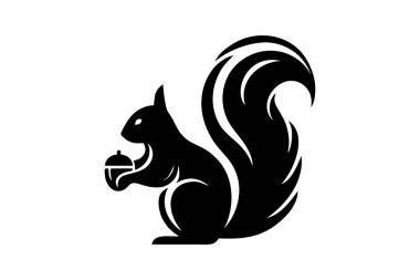 Eğri kuyruklu sincap logo tasarımı bu sincap vektörünü açık hava macera markaları, çıkartmalar veya logolar için mükemmel kılıyor..