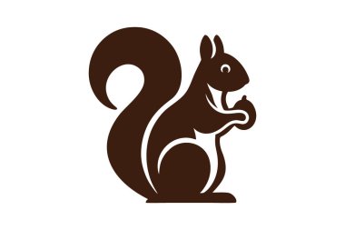 Yan görünümde sincap silueti vektörü, açık hava pazarlama, çevre dostu etiketler ve doğa blogları için uygun.