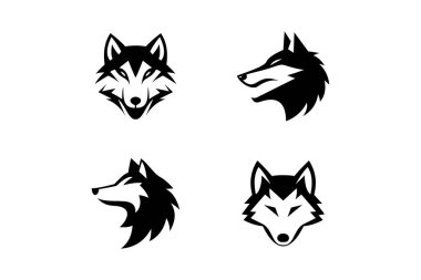 Şekillendirilmiş kurt vektör silueti. Siyah vektör tarzında zarif bir kurt. Vahşi yaşam projeleri, takım logoları veya macera temalı markalar için ideal.