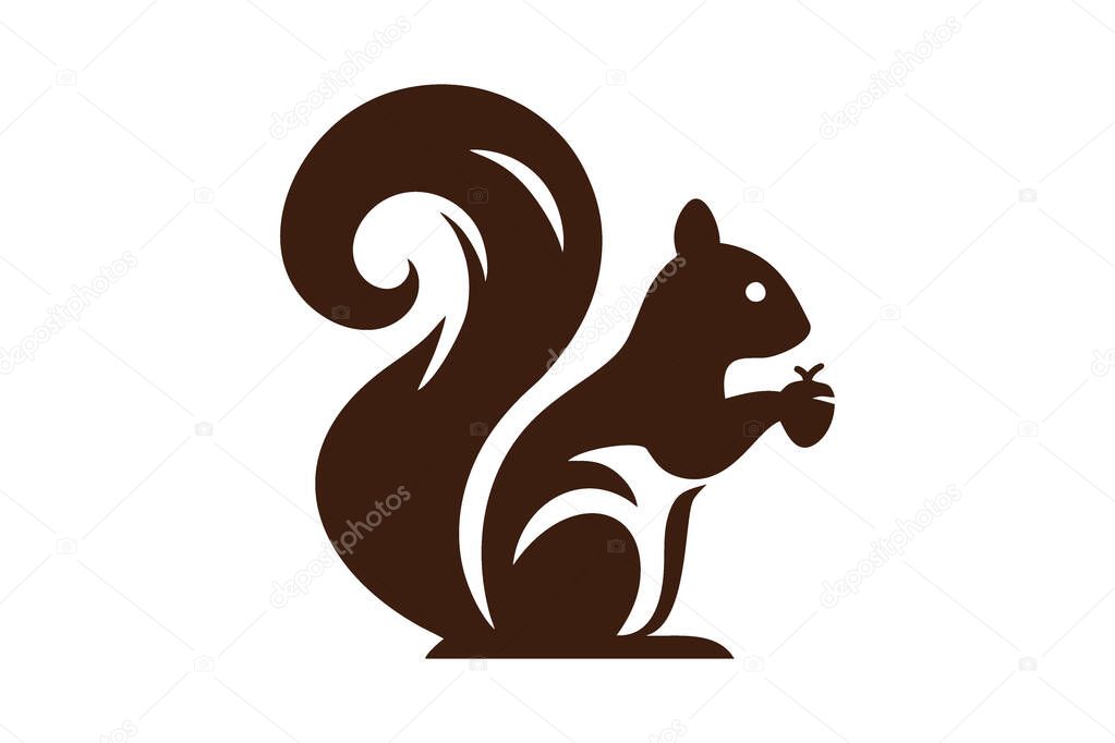 Vector squirrel design, suitable for children's book illustrations, stationery, or fabric prints.