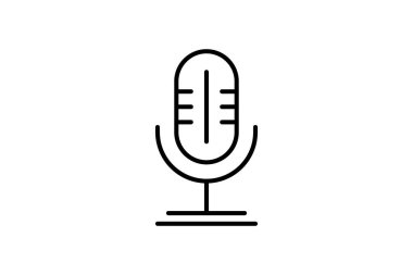 Mikrofon Logo Vektörü Simgesi İllüstrasyonu