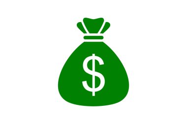 Vektör Stok Para Çantası Dolar Logosu Simgesi.