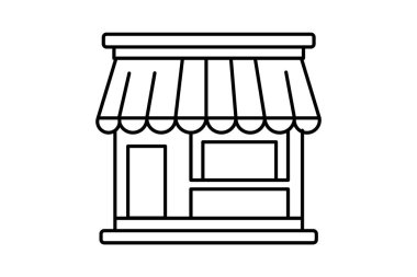 Vektör Dükkanı İllüstrasyonu, Mağaza Önü Sembolü.