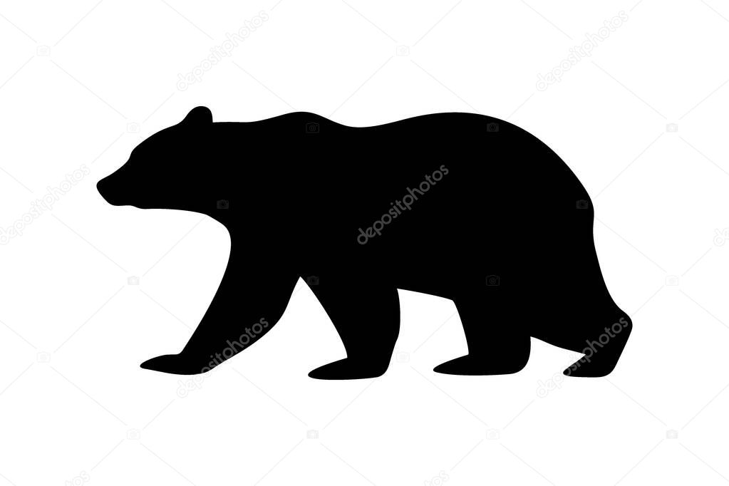 Wild Bear Silhouette Graphic Design. Powerful silhouette graphic of a wild bear, ideal for outdoor branding and adventure themes.