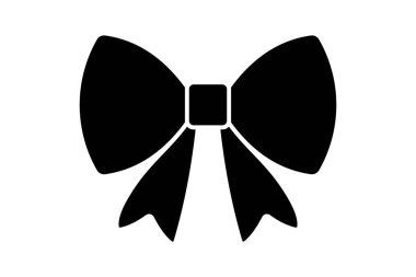 Minimalist tarzında zarif siyah papyon ikonu. Gösterişli ve basit siyah papyon silueti tasarımı moda markalaşması, logo oluşturma ya da resmi davet için mükemmel..