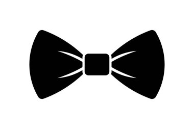 Dijital kullanım için minimalist siyah papyon sanatı. Basit ve şık papyon vektörü grafik tasarım projeleri ve sofistike düzenler için mükemmeldir.