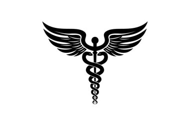 Caduceus 'un siluet tasarımı, yaygın olarak tıp, sağlık ve iyileşmenin sembolü olarak kabul edilir..