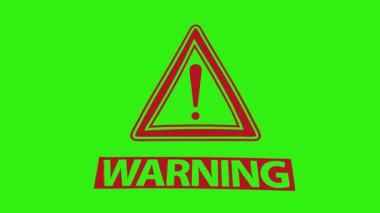 Uyarı simgesi yeşil ekran 4k