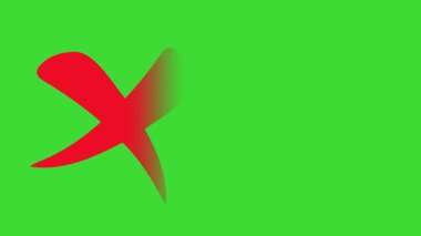 Cross ve Tik ikonu yeşil ekran 4k