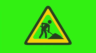 Yol inşa simgesi yeşil ekran