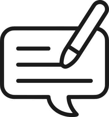 Siyah beyaz yorum simgesi, şeffaf arkaplan ile PNG biçiminde sunulmuştur. Basit ve minimalist tasarım, UI / UX, web uygulamaları, geri bildirim bölümleri veya iletişim görselleri için mükemmel. Çok yönlü dijital kullanım için temiz satırlar