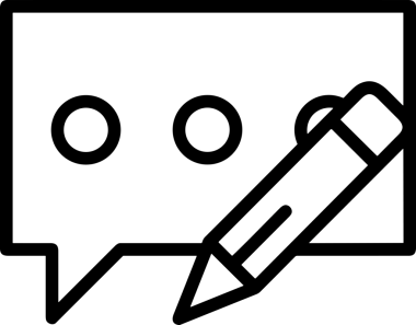 Siyah beyaz yorum simgesi, şeffaf arkaplan ile PNG biçiminde sunulmuştur. Basit ve minimalist tasarım, UI / UX, web uygulamaları, geri bildirim bölümleri veya iletişim görselleri için mükemmel. Çok yönlü dijital kullanım için temiz satırlar