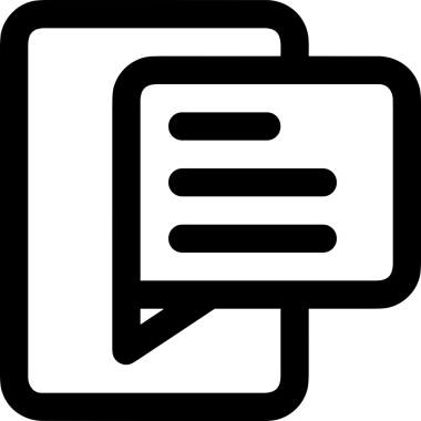 Siyah beyaz yorum simgesi, şeffaf arkaplan ile PNG biçiminde sunulmuştur. Basit ve minimalist tasarım, UI / UX, web uygulamaları, geri bildirim bölümleri veya iletişim görselleri için mükemmel. Çok yönlü dijital kullanım için temiz satırlar