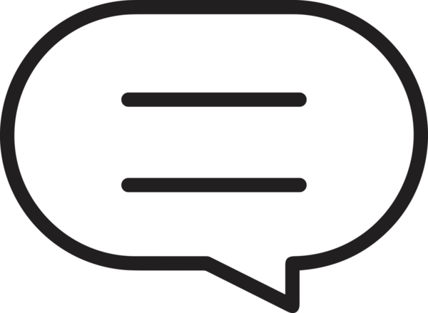 Siyah beyaz yorum simgesi, şeffaf arkaplan ile PNG biçiminde sunulmuştur. Basit ve minimalist tasarım, UI / UX, web uygulamaları, geri bildirim bölümleri veya iletişim görselleri için mükemmel. Çok yönlü dijital kullanım için temiz satırlar