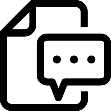 Siyah beyaz yorum simgesi, şeffaf arkaplan ile PNG biçiminde sunulmuştur. Basit ve minimalist tasarım, UI / UX, web uygulamaları, geri bildirim bölümleri veya iletişim görselleri için mükemmel. Çok yönlü dijital kullanım için temiz satırlar