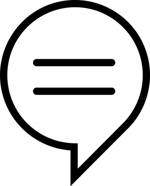 Siyah beyaz yorum simgesi, şeffaf arkaplan ile PNG biçiminde sunulmuştur. Basit ve minimalist tasarım, UI / UX, web uygulamaları, geri bildirim bölümleri veya iletişim görselleri için mükemmel. Çok yönlü dijital kullanım için temiz satırlar