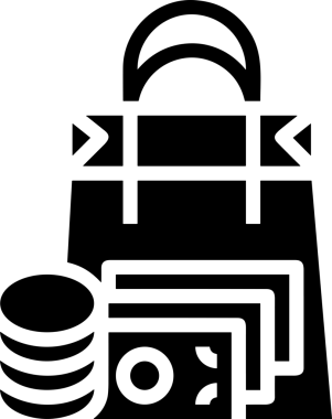 Çevrimiçi mağaza ve ecommerce mağaza tanıtım illüstrasyonu için simge alışverişi simgesi Satış afişi, web sitesi, uygulama UI, pazarlama reklamları ve şeffaf yüksek kalitede perakende ticaret görselleri